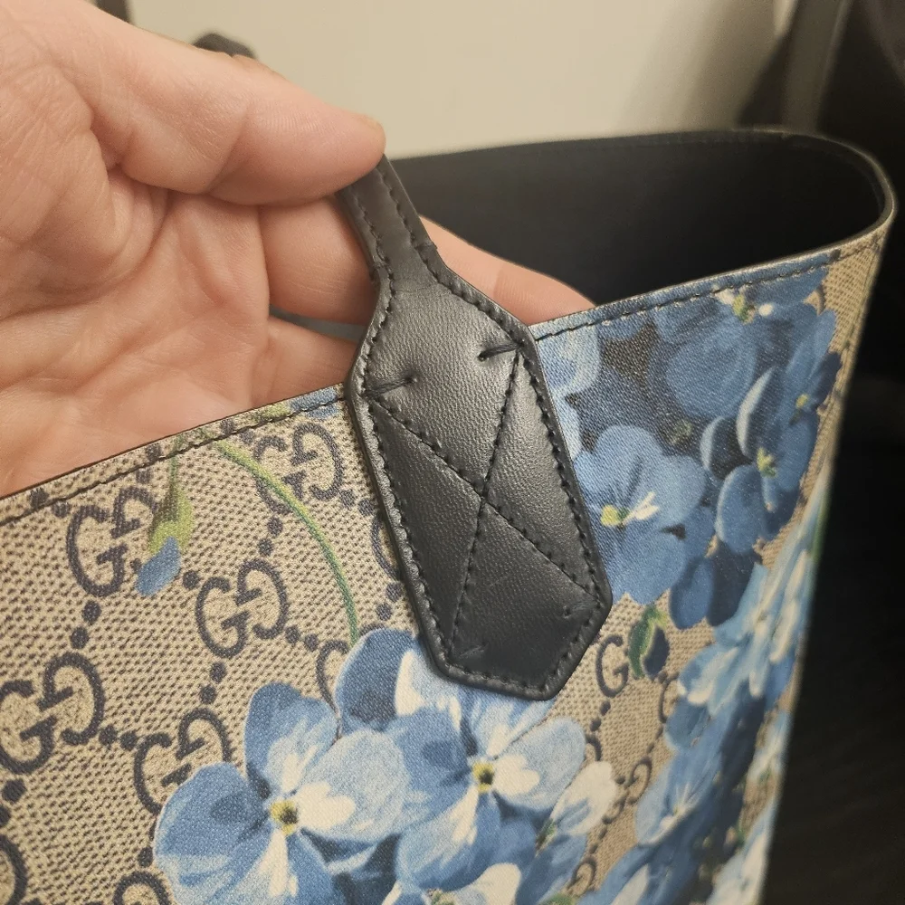Gucci Bloom Floral Blue Tote Bag - Reversible - Picture 6 of 16